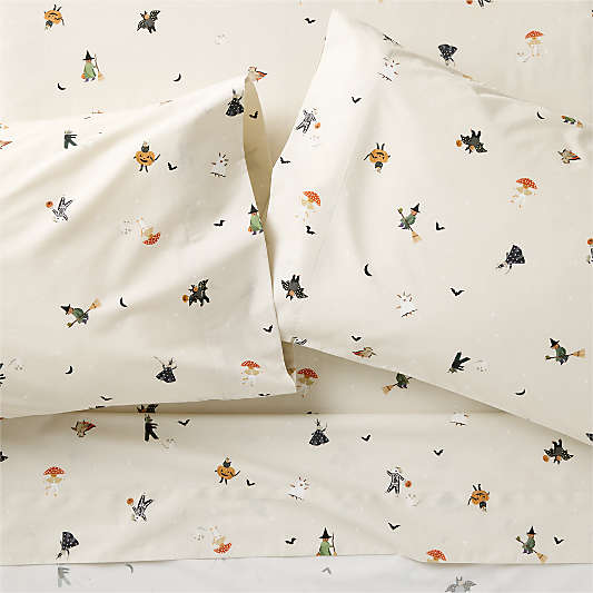 Halloween Trick Or Treat 100% Organic Cotton Percale Kids Sheet Set