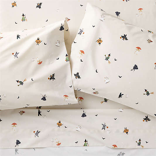 Halloween Trick Or Treat 100% Organic Cotton Percale Kids Sheet Set