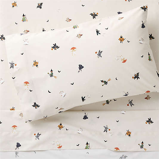 Halloween Trick Or Treat 100% Organic Cotton Percale Kids Twin Sheet Set