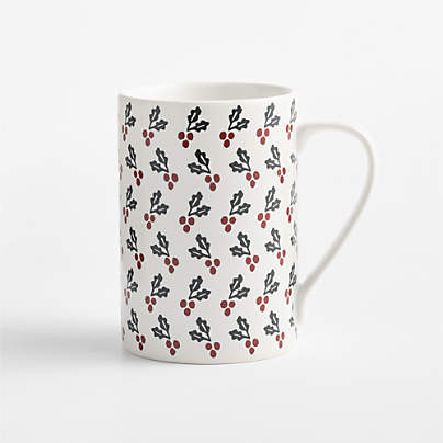 Holly Berry Block Print 12.75-oz. Mug