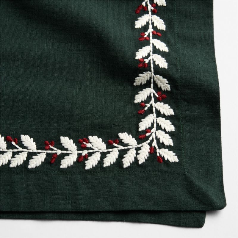 Embroidered Holly Berry Napkin, Set of 4 - image 2 of 3