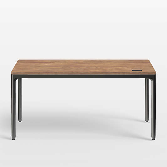 Humanscale ® eFloat Quattro 58" Walnut Adjustable Standing Desk