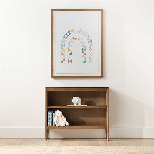 Hampshire 36" Natural Brown Wood 2-Shelf Small Kids Bookcase