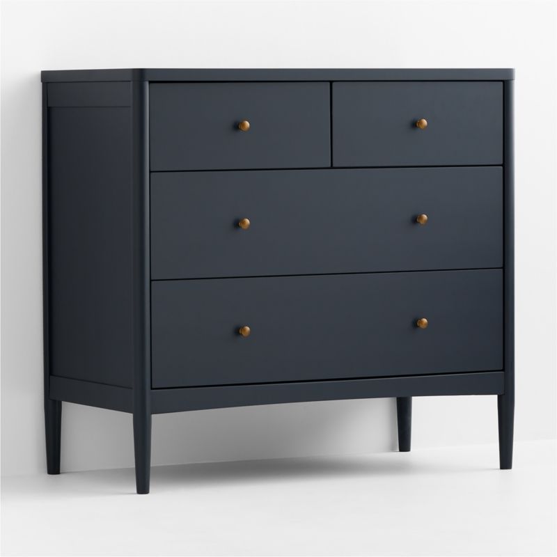 Hampshire 36" Navy Blue Wood Narrow 4-Drawer Kids Dresser - image 3 of 11