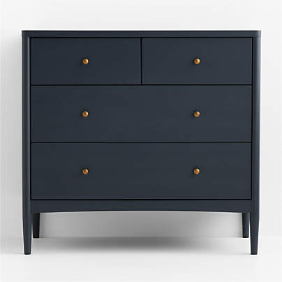 Hampshire 36" Navy Blue Wood Narrow 4-Drawer Kids Dresser
