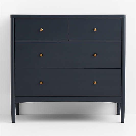Hampshire 36" Navy Blue Wood Narrow 4-Drawer Kids Dresser