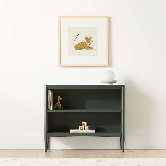 Hampshire 36" Olive Green Wood 2-Shelf Small Kids Bookcase