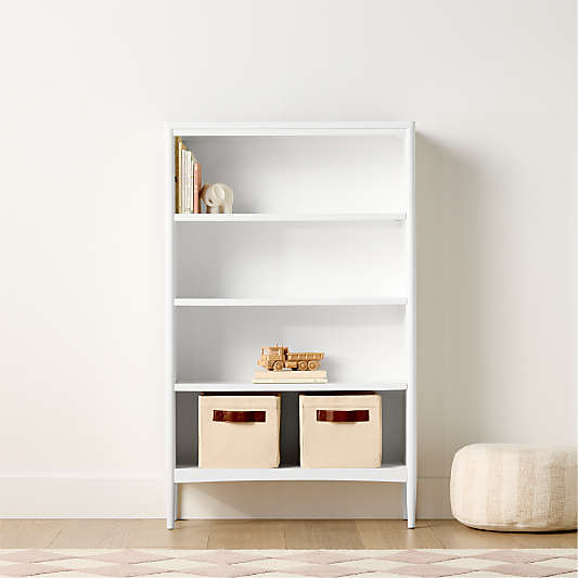 Hampshire 36" White Wood 4-Shelf Tall Kids Bookcase