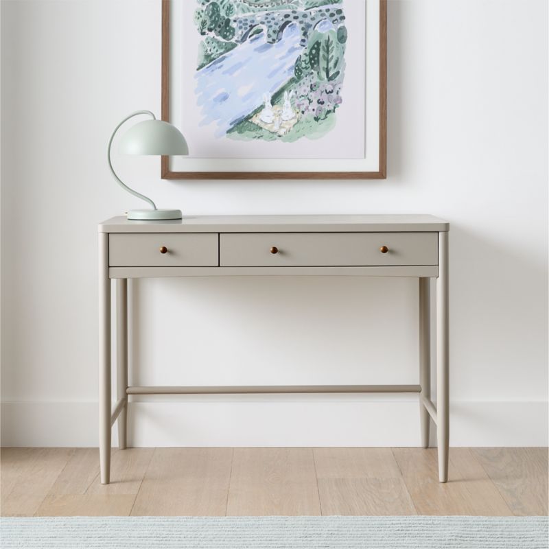 Hampshire 42" Cozy Grey Wood 2-Drawer Kids Desk - image 2 of 13