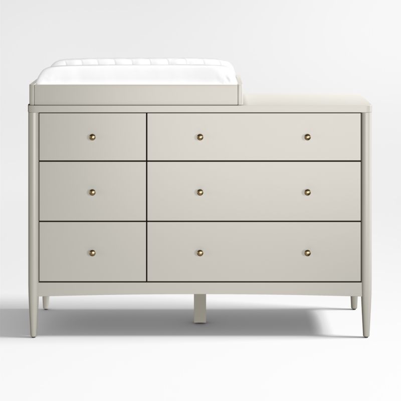 Hampshire Cozy Grey Wood 6 Drawer Kids Dresser and Changer Topper - image 0 of 12