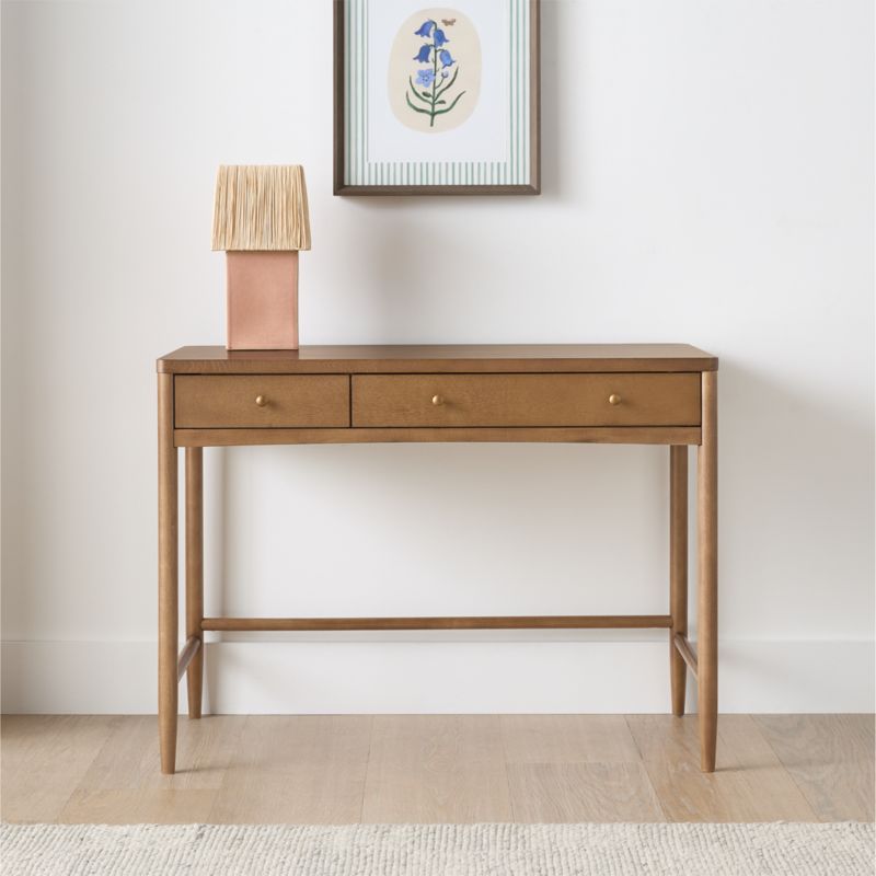 Hampshire 42" Natural Brown Wood 2-Drawer Kids Desk - image 2 of 12