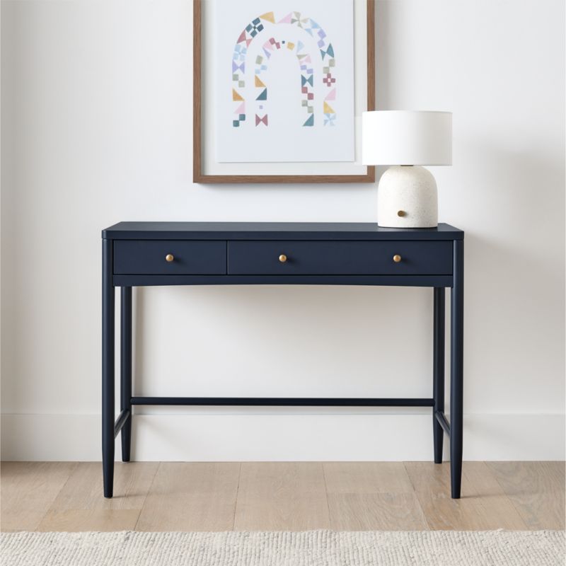 Hampshire 42" Navy Blue Wood 2-Drawer Kids Desk - image 2 of 10