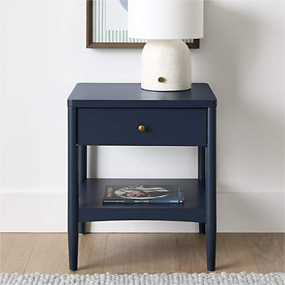 Hampshire 20" Navy Blue Wood Kids Nightstand with Drawer