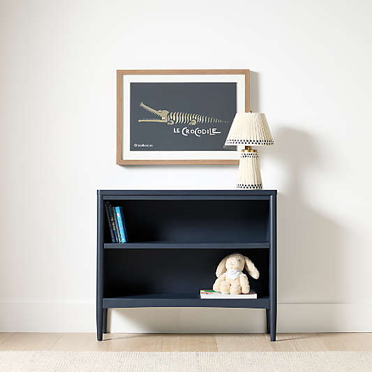 Hampshire 36" Navy Blue Wood Small 2-Shelf Kids Bookcase