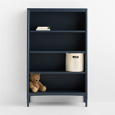 Hampshire 36" Navy Blue Wood Tall 4-Shelf Kids Bookcase