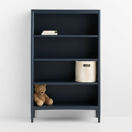Hampshire 36" Navy Blue Wood Tall 4-Shelf Kids Bookcase
