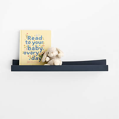 Hampshire Navy Blue Wood Kids Book Ledge Shelf