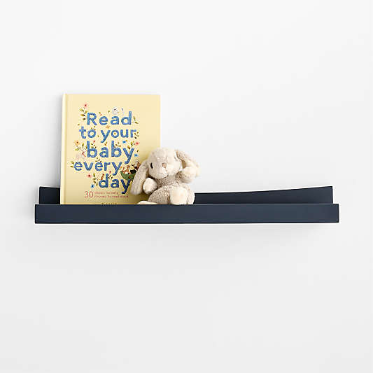 Hampshire Navy Blue Wood Kids Book Ledge Shelf