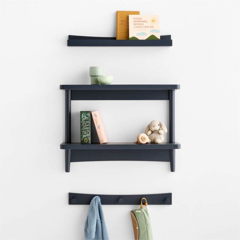 Hampshire Navy Blue Wood Kids Wall Hooks - image 3 of 8