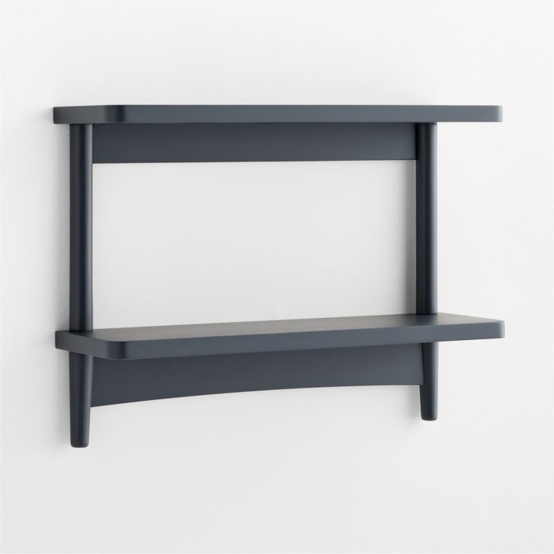 Hampshire 27" Navy Blue Wood 2-Tier Kids Wall Shelf - image 1 of 8