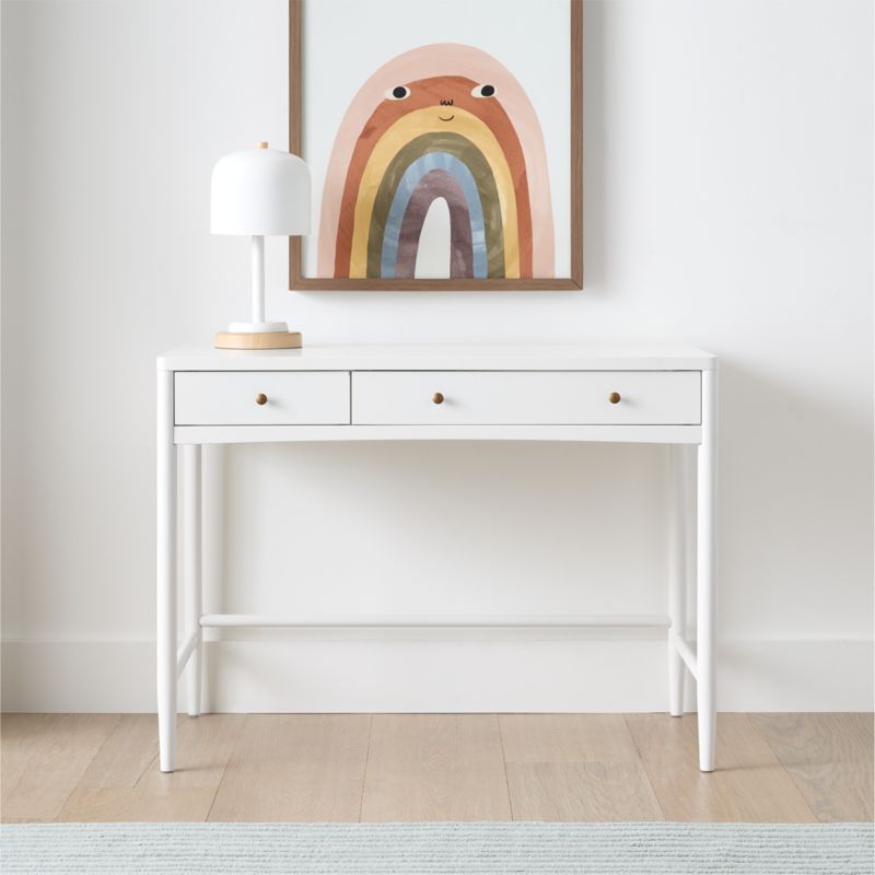 Hampshire 42" White Wood 2-Drawer Kids Desk - image 2 of 8