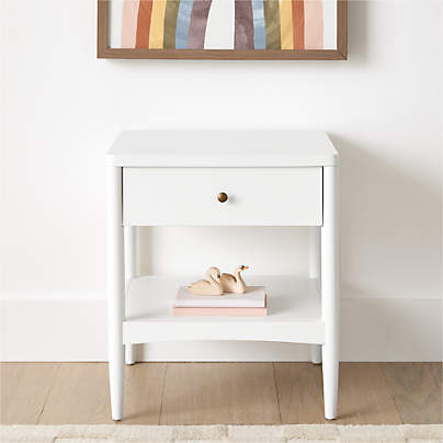 Hampshire 20" White Wood Kids Nightstand with Drawer