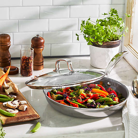 HENCKELS ® Clad H3 Stainless Steel 10" Ceramic Nonstick Fry Pan with Lid