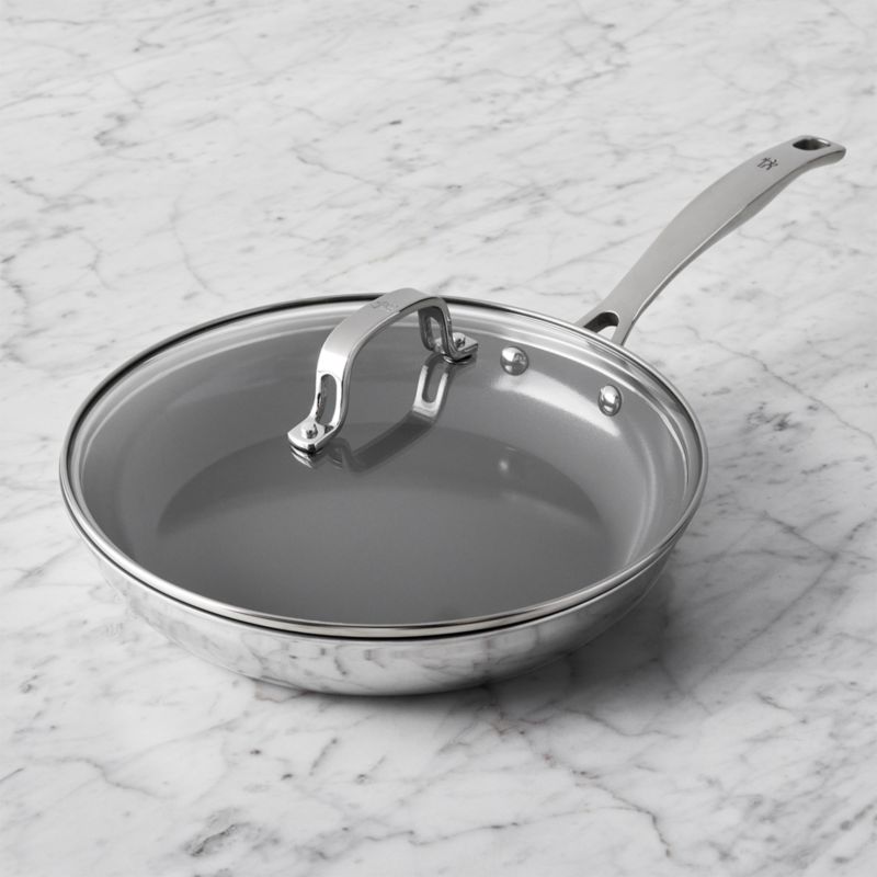 HENCKELS ® Clad H3 Stainless Steel 10" Ceramic Nonstick Fry Pan with Lid - image 2 of 7