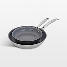 HENCKELS Clad H3 Stainless Steel Ceramic Nonstick 8" and 10" Fry Pan Set + Reviews | Crate & Barrel