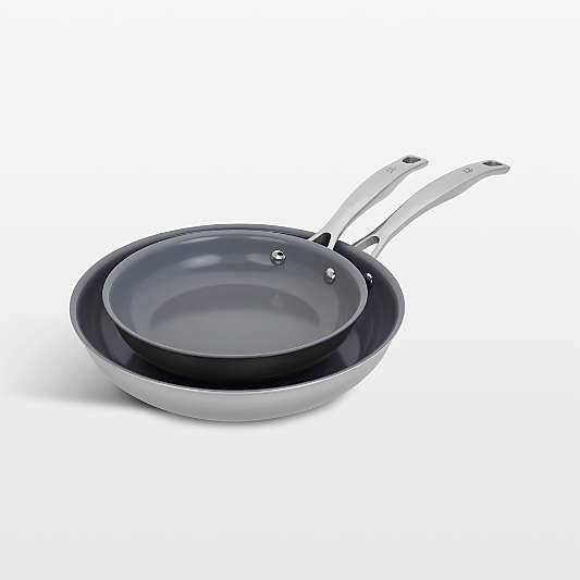 HENCKELS ® Clad H3 Stainless Steel Ceramic Nonstick 8" and 10" Fry Pan Set
