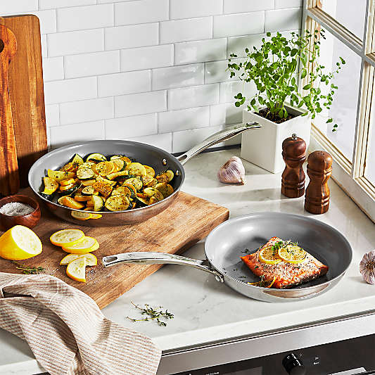 HENCKELS ® Clad H3 2-Piece 10"+12" Stainless Steel Ceramic Nonstick Fry Pan Set