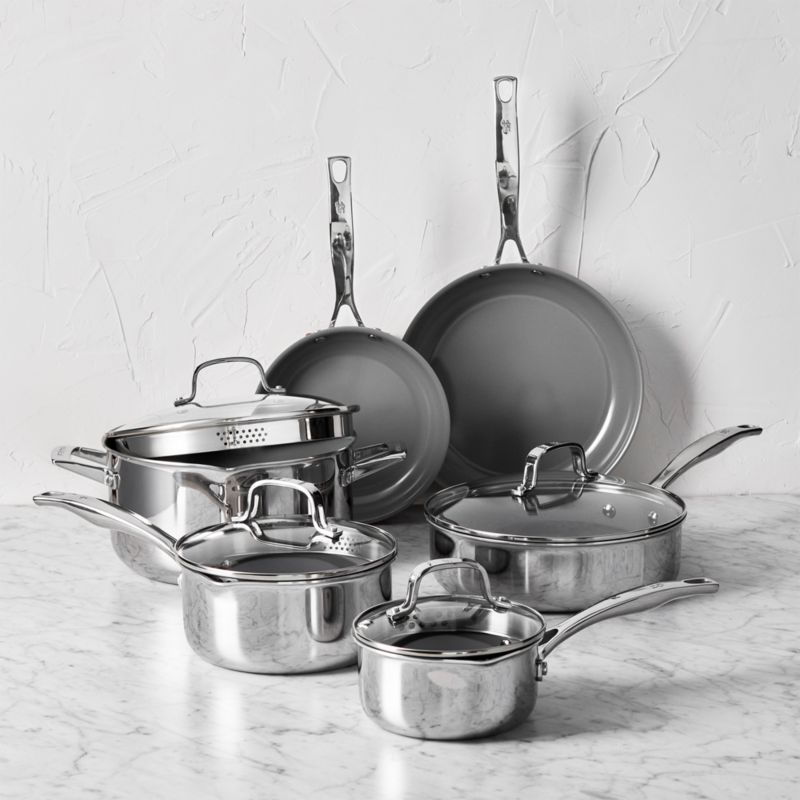 HENCKELS ® Clad H3 10-Piece Stainless Steel Ceramic Nonstick Cookware Set - image 6 of 11