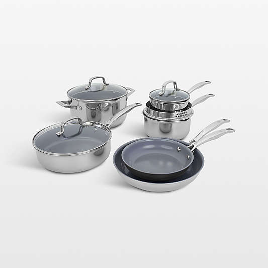 HENCKELS ® Clad H3 10-Piece Stainless Steel Ceramic Nonstick Cookware Set