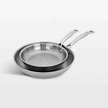 HENCKELS Clad H3 8" and 10" Stainless Steel Fry Pan Set + Reviews | Crate & Barrel