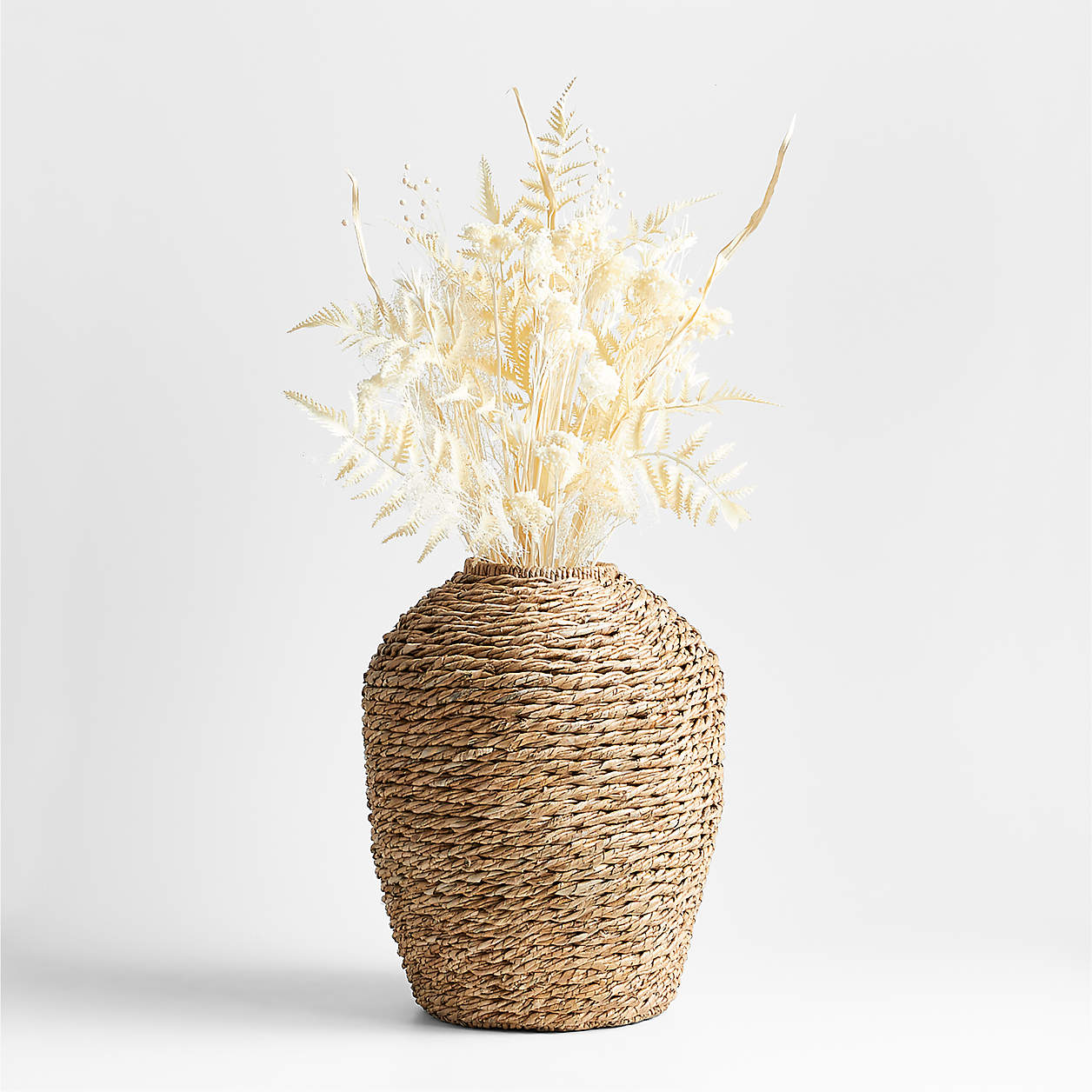 Dried Botanical Arrangement in Handwoven Seagrass Vase Crate & Barrel