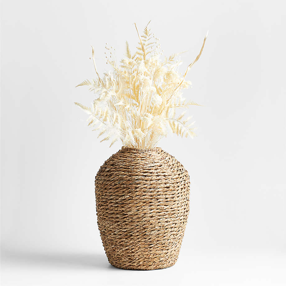 Dried Botanical Arrangement in Handwoven Seagrass Vase
