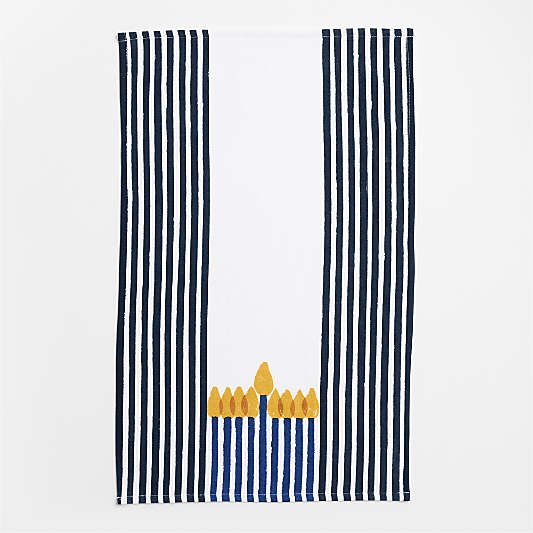 Hanukkah Menorah Organic Cotton Dish Towel