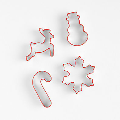 View 3" Stainless Steel Holiday Cookie Cutters, Set of 4 details
