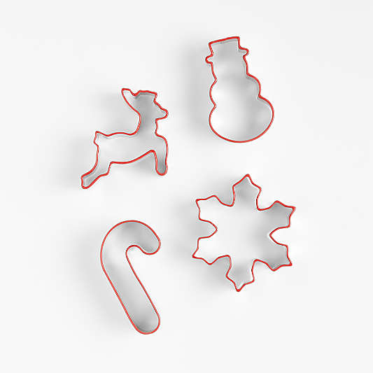 3" Stainless Steel Holiday Cookie Cutters, Set of 4