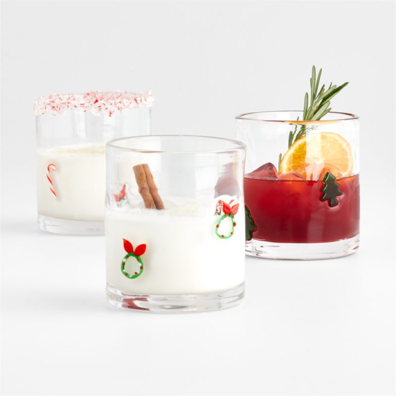 Wreath Icon 14-oz. Double Old-Fashioned Glass + Reviews | Crate & Barrel