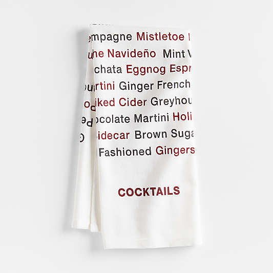 Holiday Drinks Organic Cotton Dish Towel