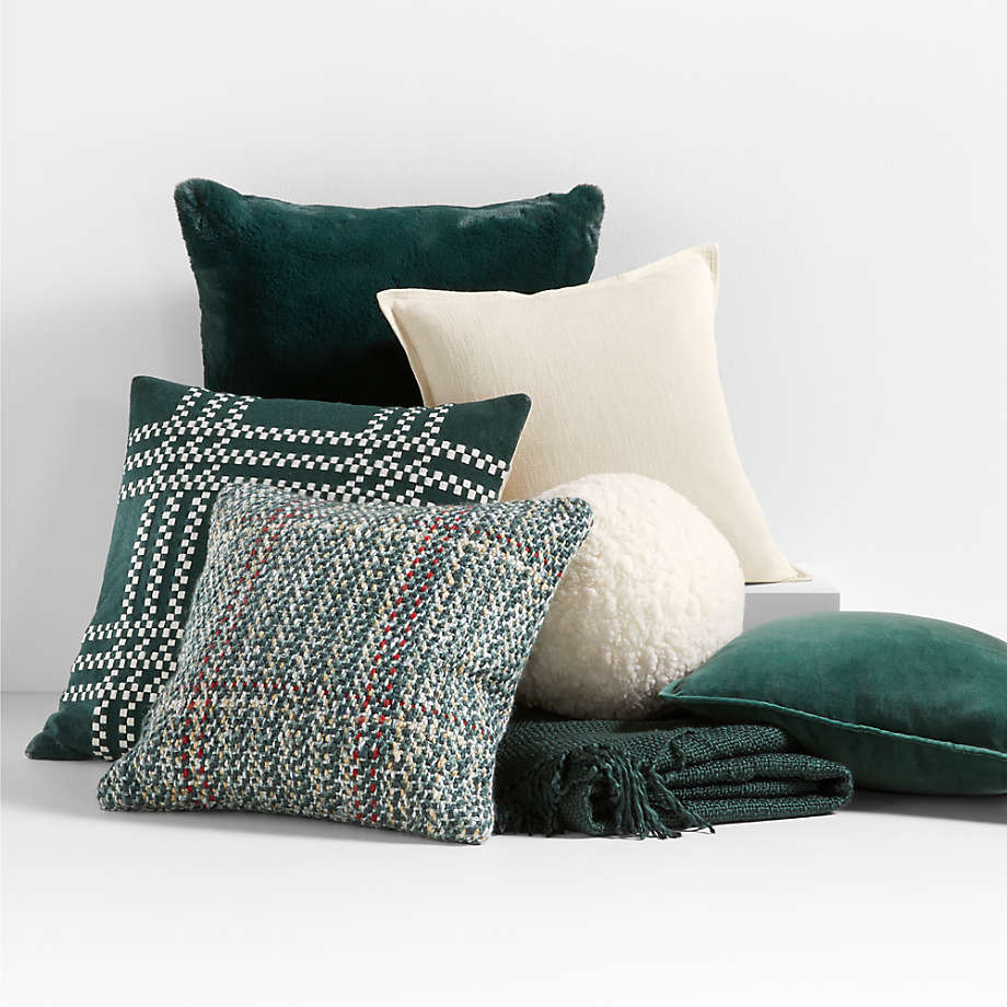 Green pillows and discount throws