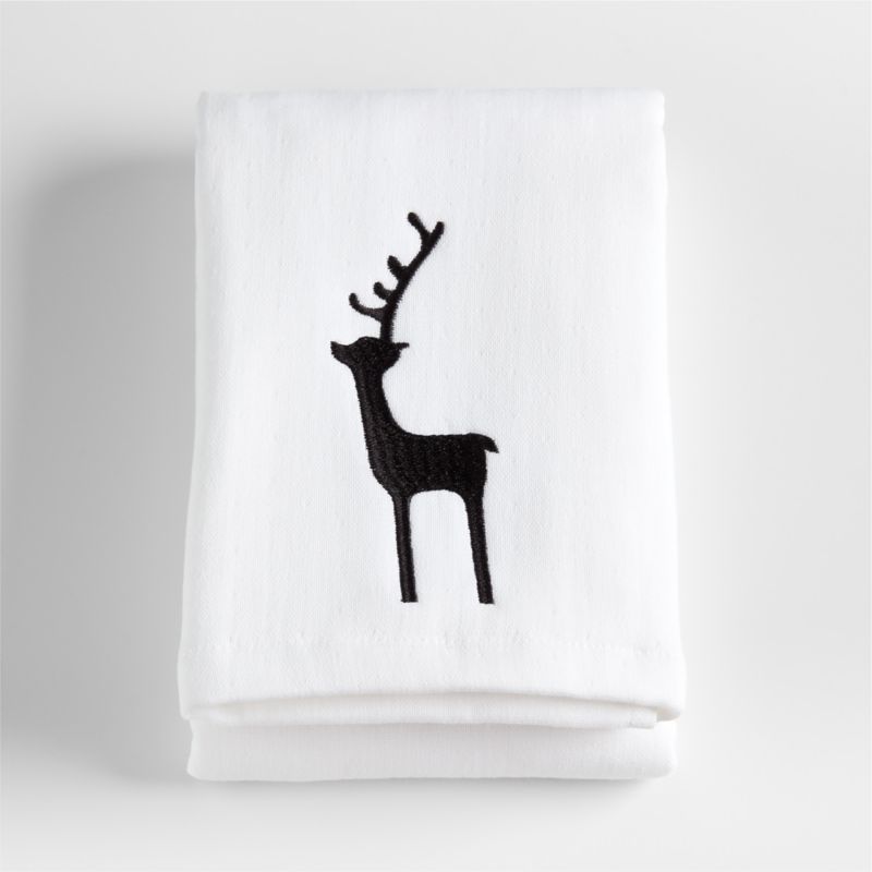 Reindeer Embroidered Guest Towel Crate & Barrel