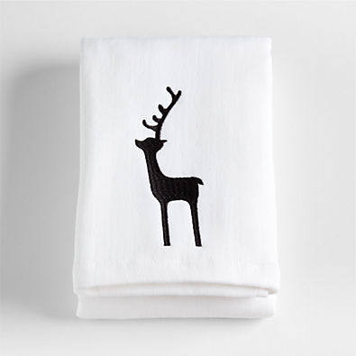 View Reindeer Embroidered Guest Towel details