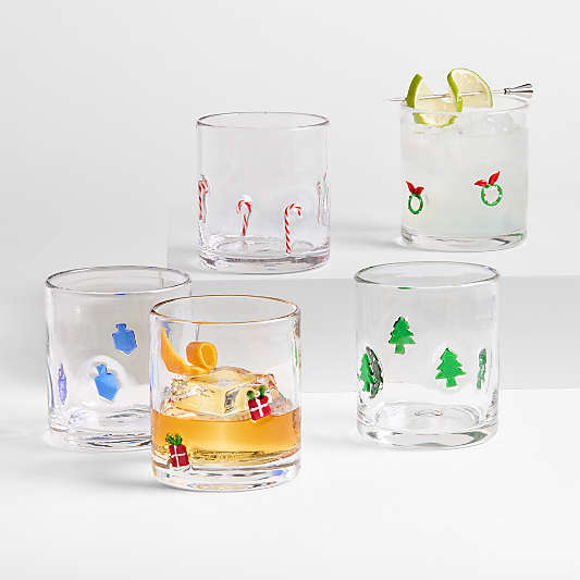 Dreidel Icon 15-oz. Double Old-Fashioned Glass