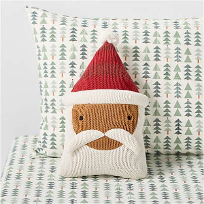 Santa Knit Kids Christmas Throw Pillow