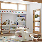 View Nesting White and Natural Wood Kids Play Table and Chairs with Storage Set - image 8 of 11