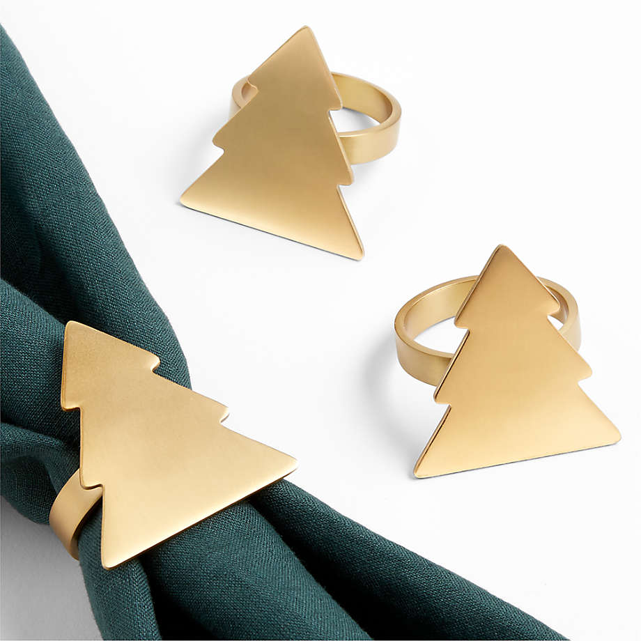 Holiday Tree Brass Napkin Ring | Crate & Barrel