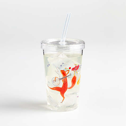 Holiday Parade Acrylic Cup with Straw