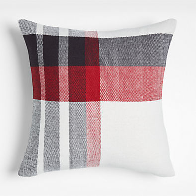 View Holiday Plaid 23" Red Plaid Pillow Cover details